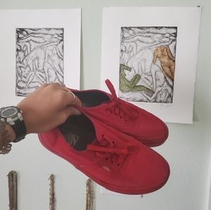 Red Vans Authentic, Womens 8 / Mens 6.5